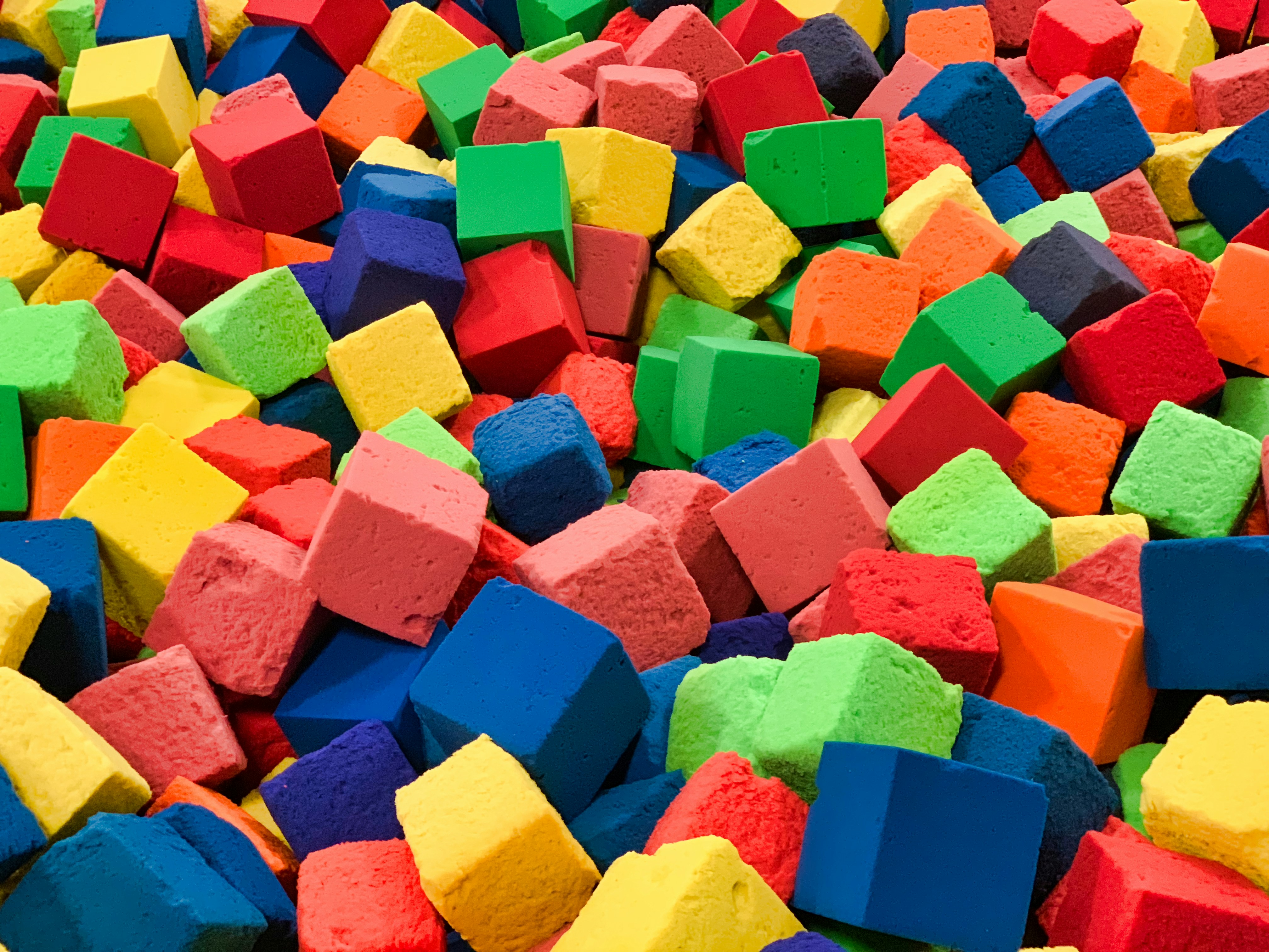 Soft play area with foam blocks and colorful equipment