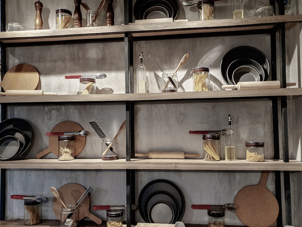 white wooden shelf