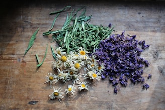 assorted-colored flowers on brown surface