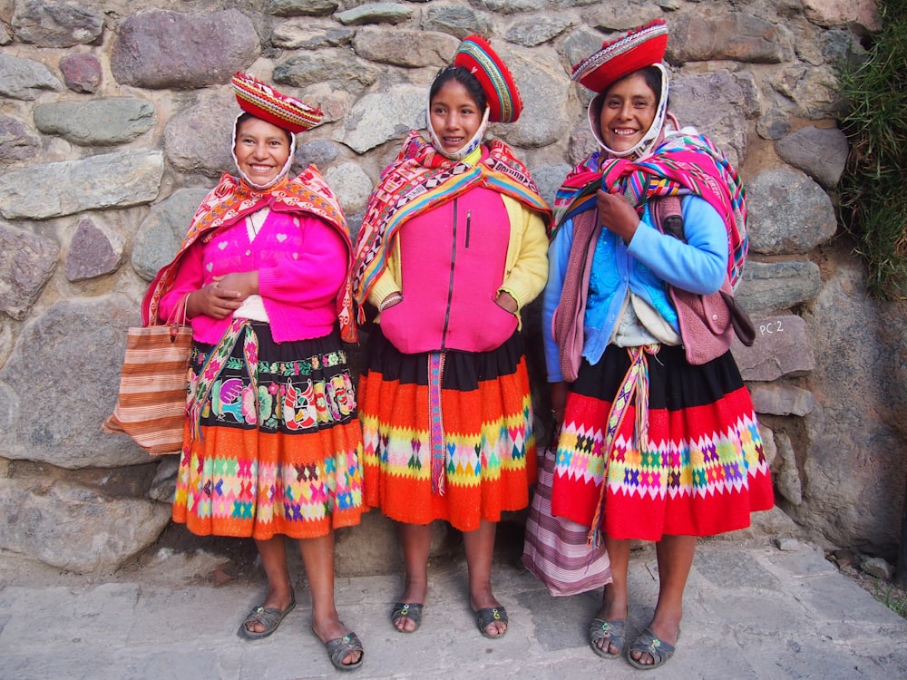 three smiling women