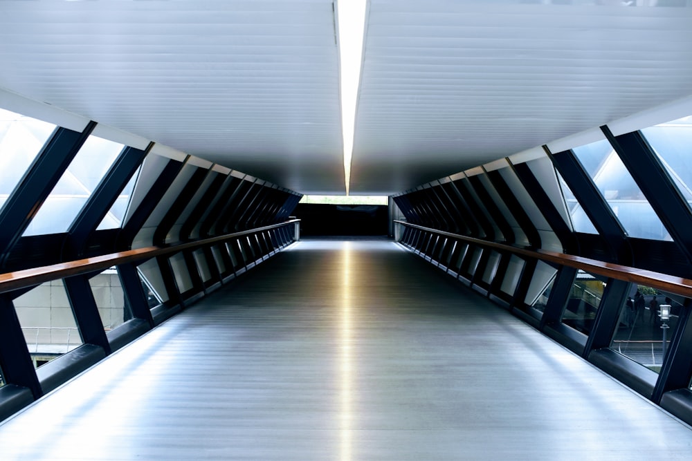 white and black hallway