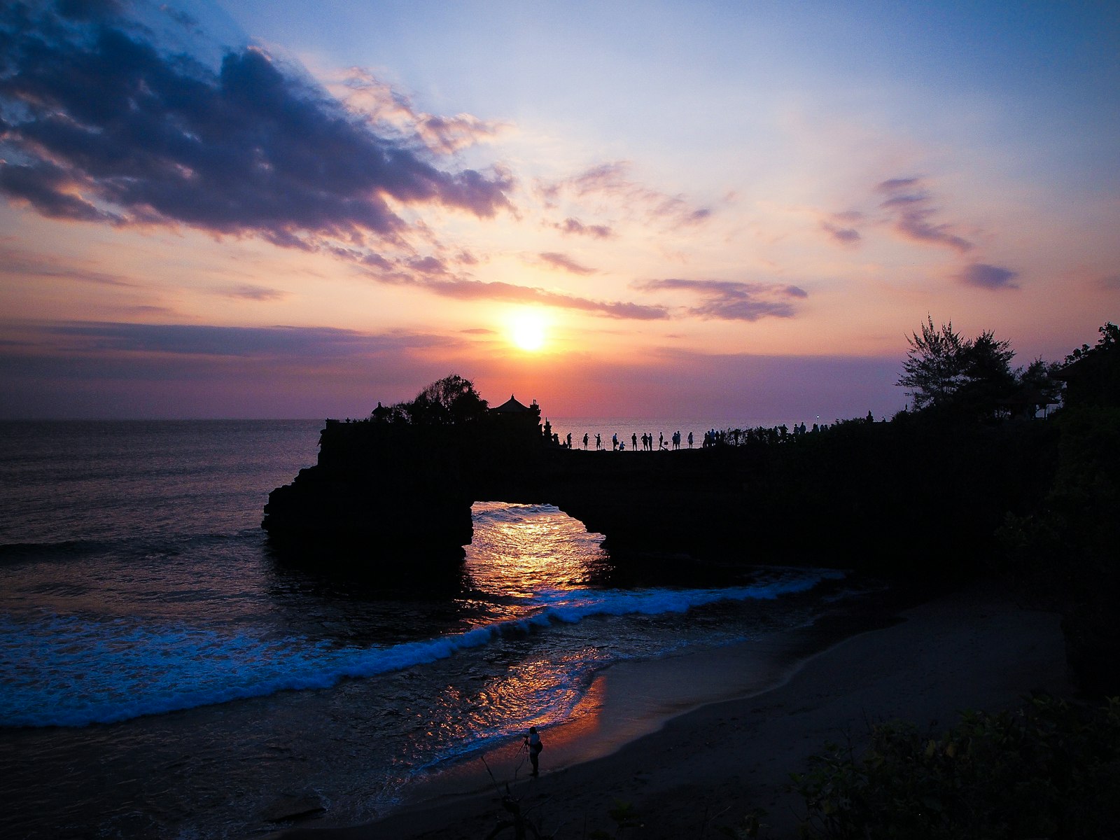 A beach at sunset in Bali, Indonesia