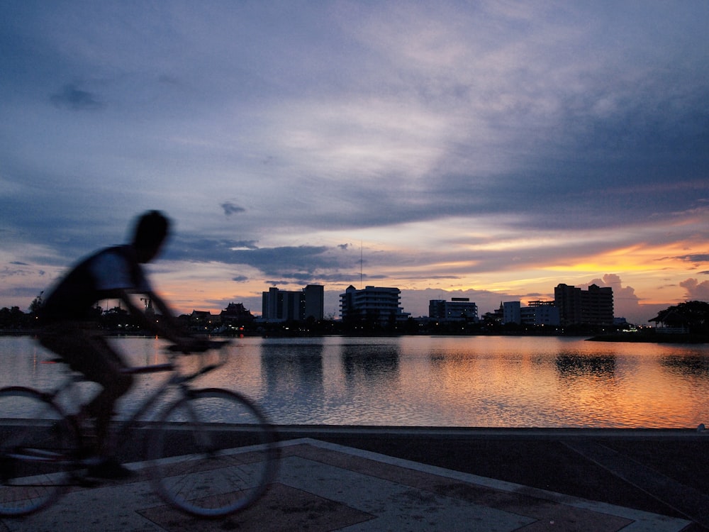 man riding bicycle