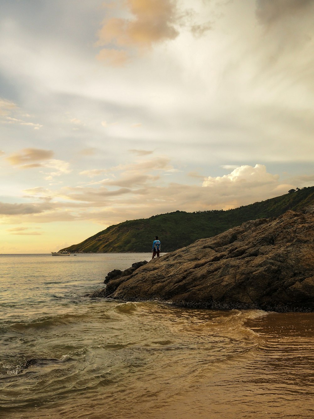 person near seashore