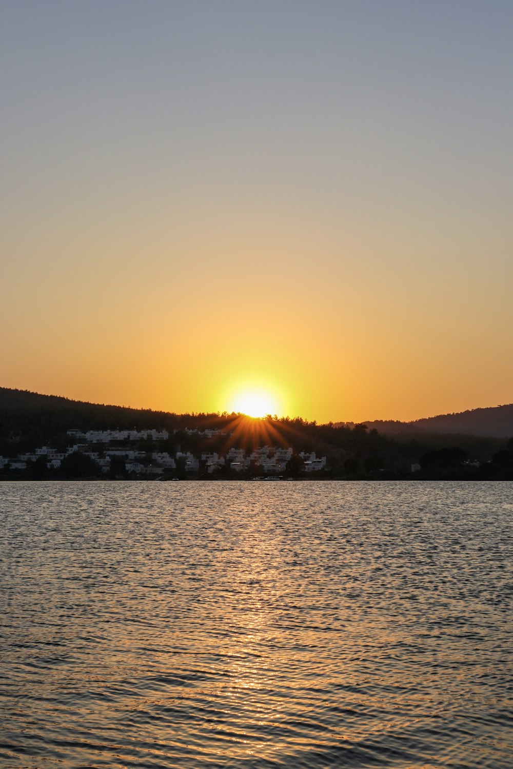 body of water during golden hour