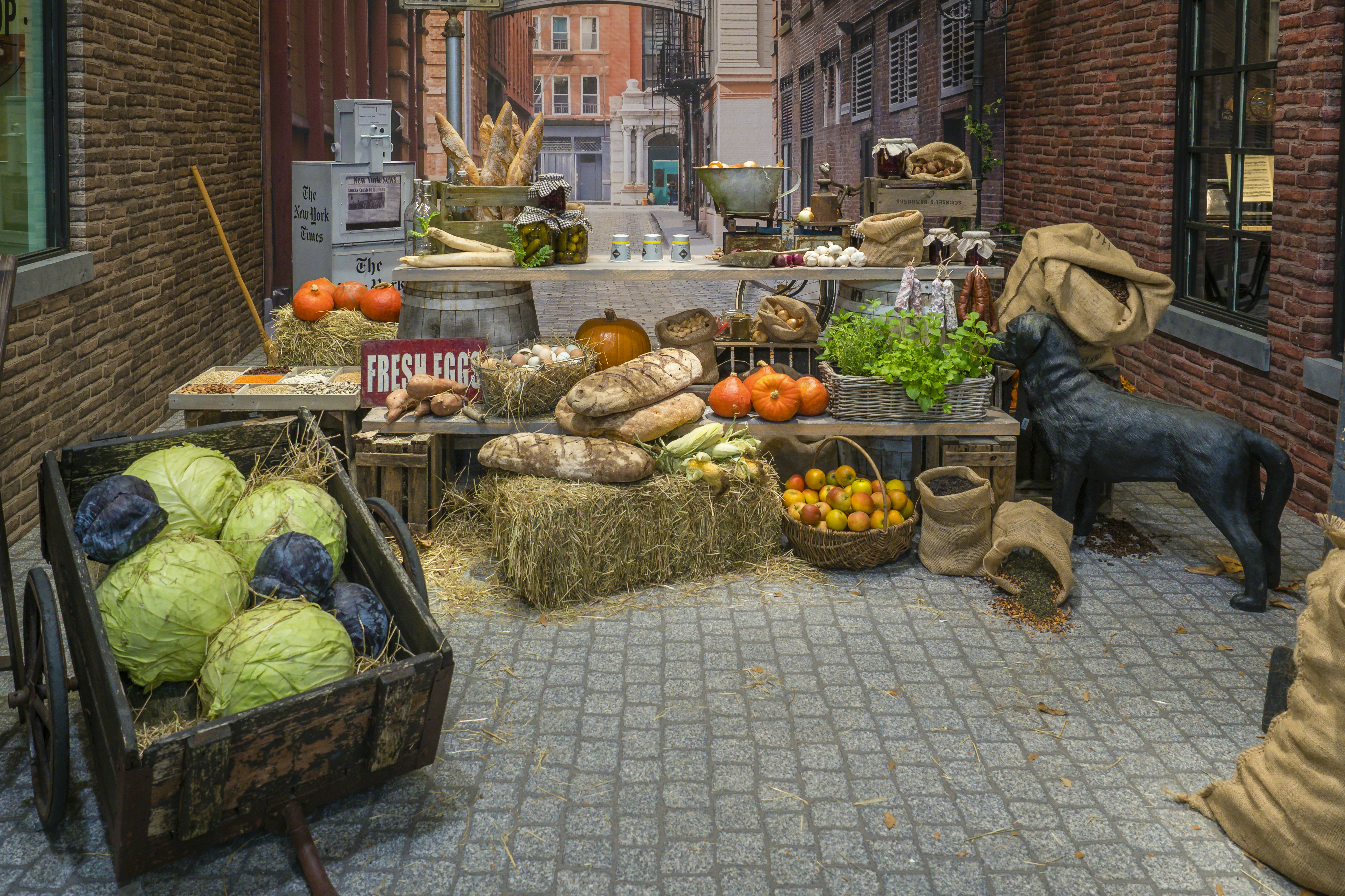 bread and vegetables old-fashioned teams background