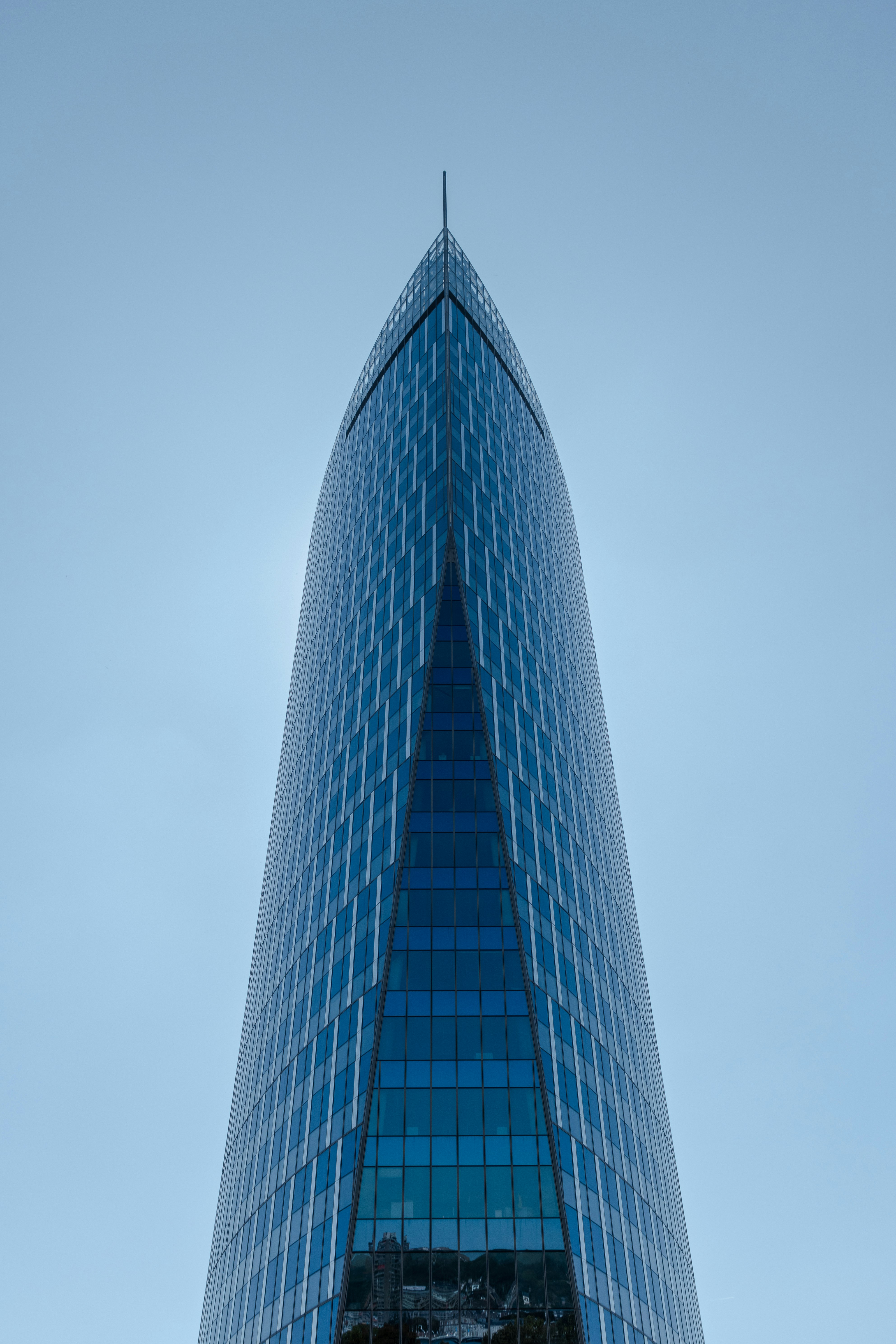 blue glass building