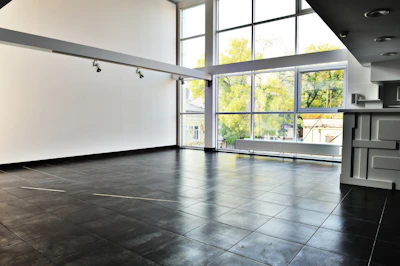 Renovated interior space with modern finishes and natural lighting.