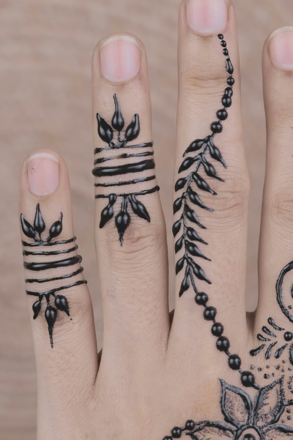 Flower Black Flower On Hand Tattoo