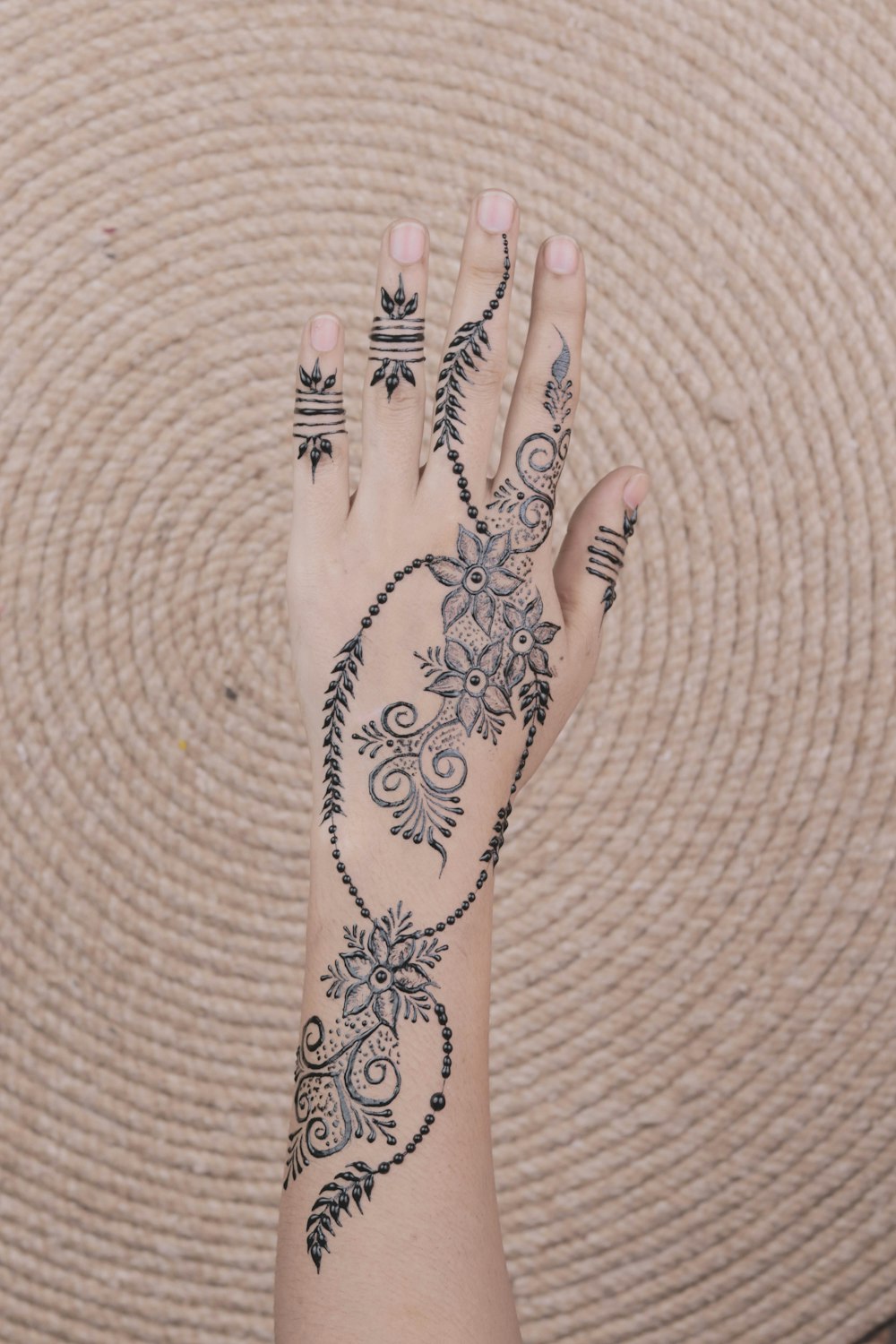 floral hand tattoo