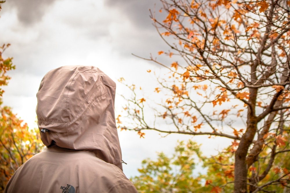 person wearing hooded shirt