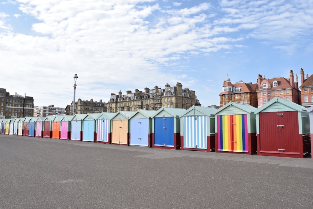 multicolored sheds