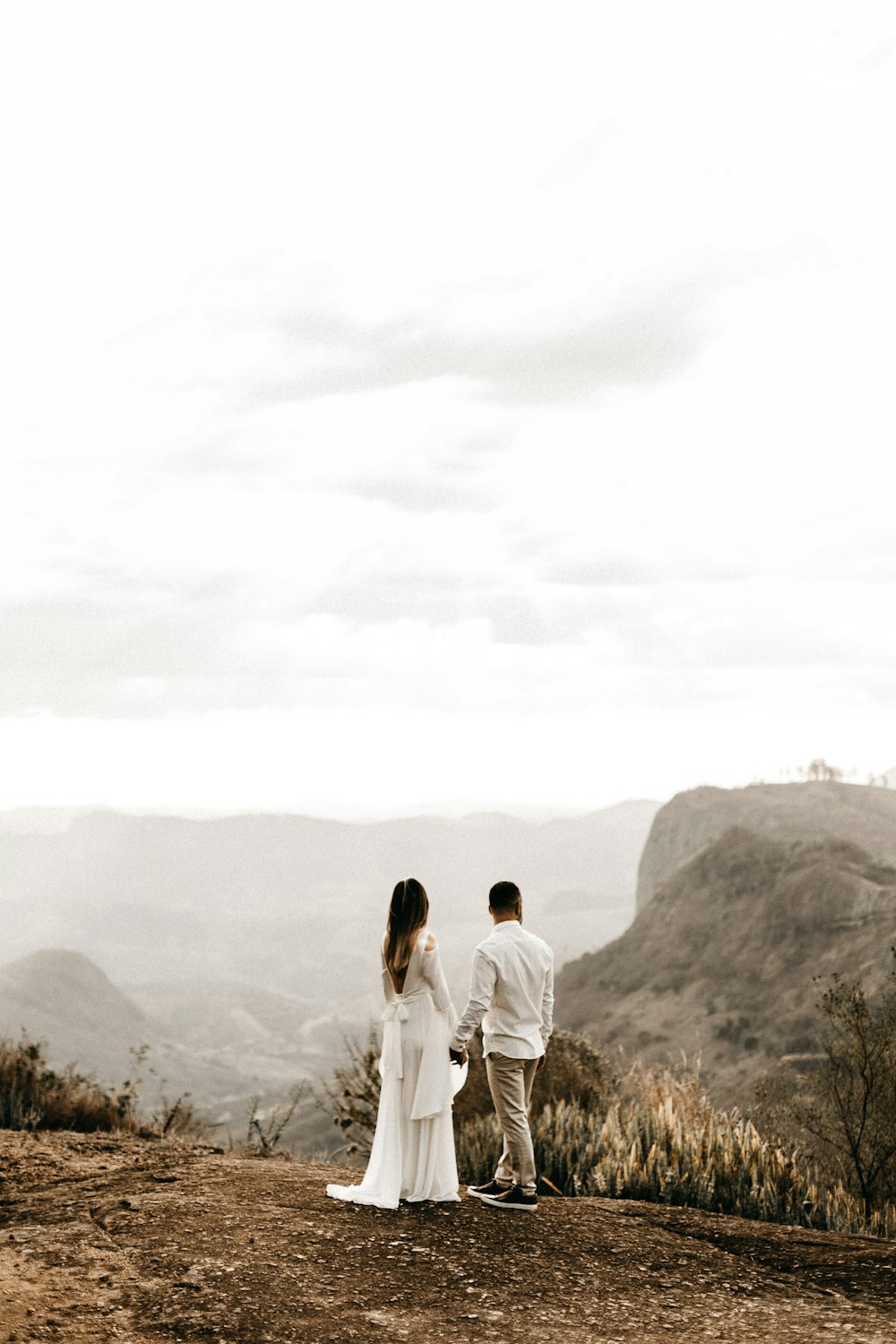 woman wears white dress