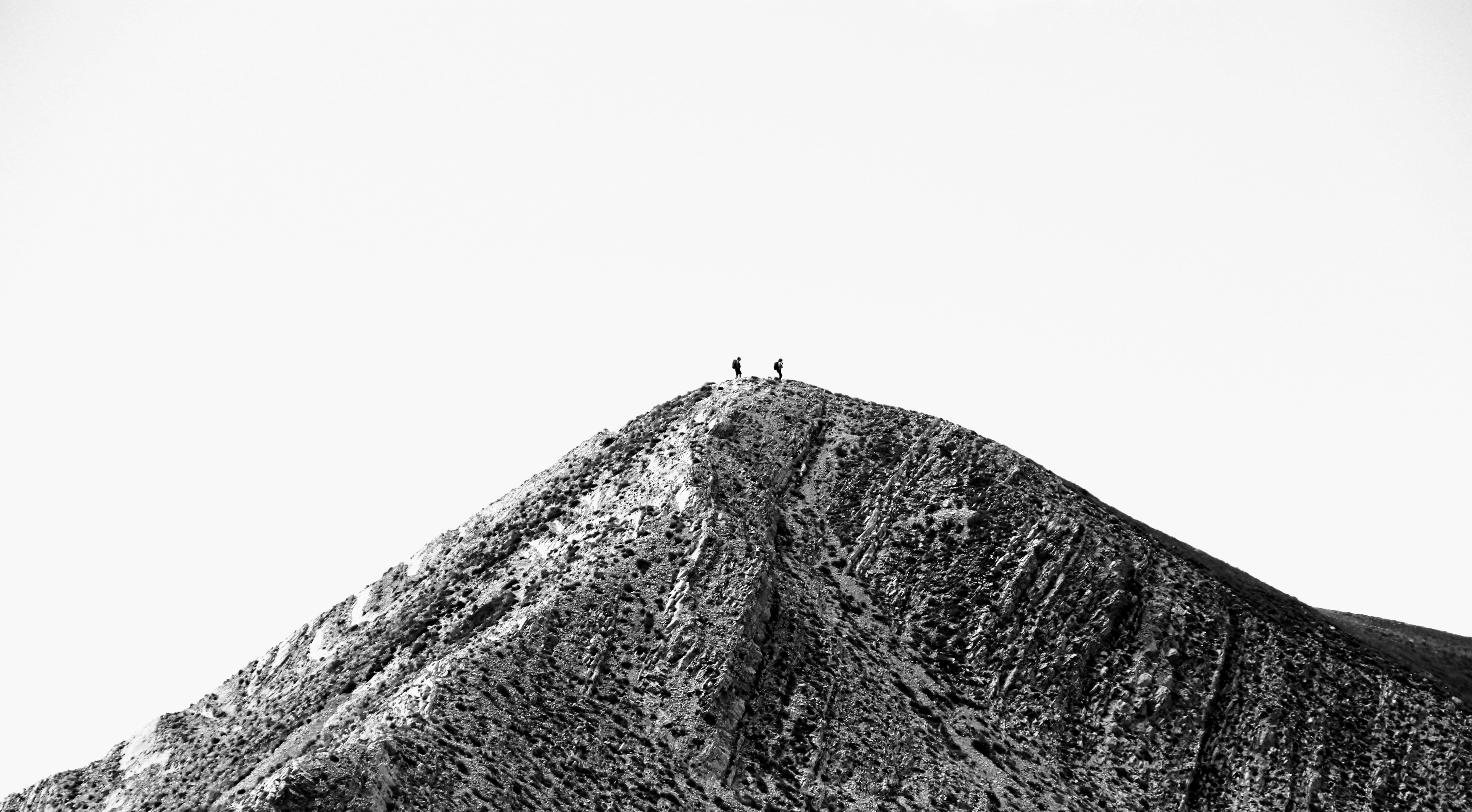 black and white mountain close-up photography