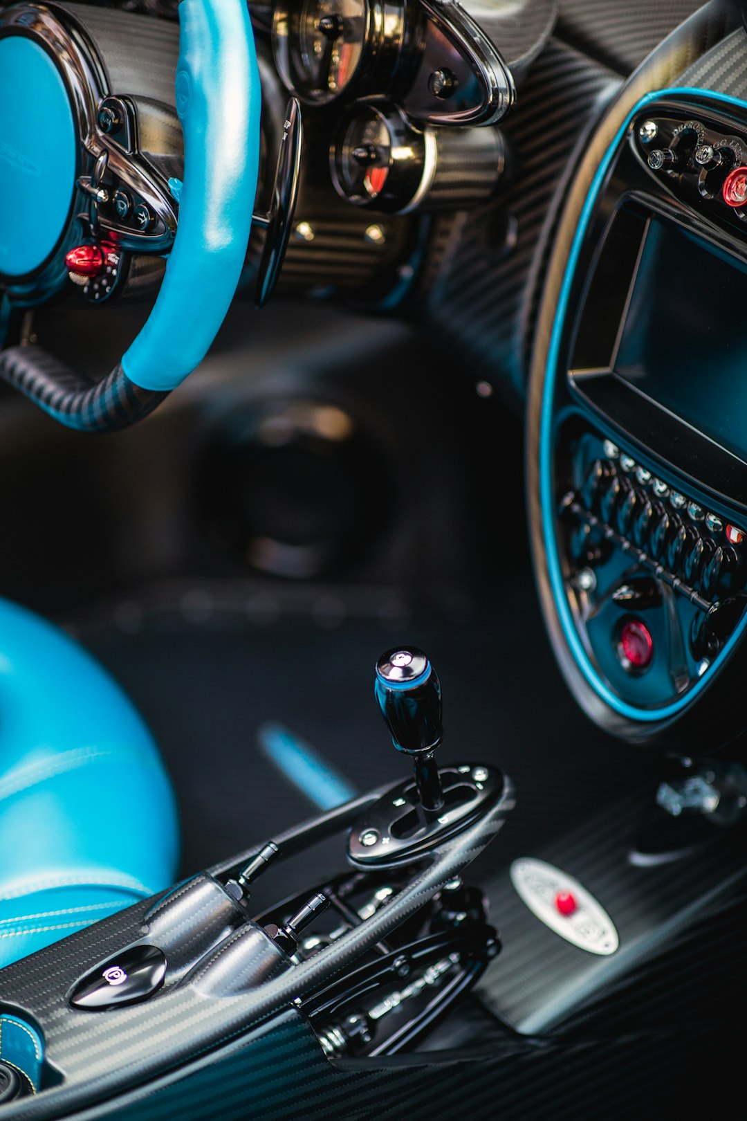 black and blue vehicle interior