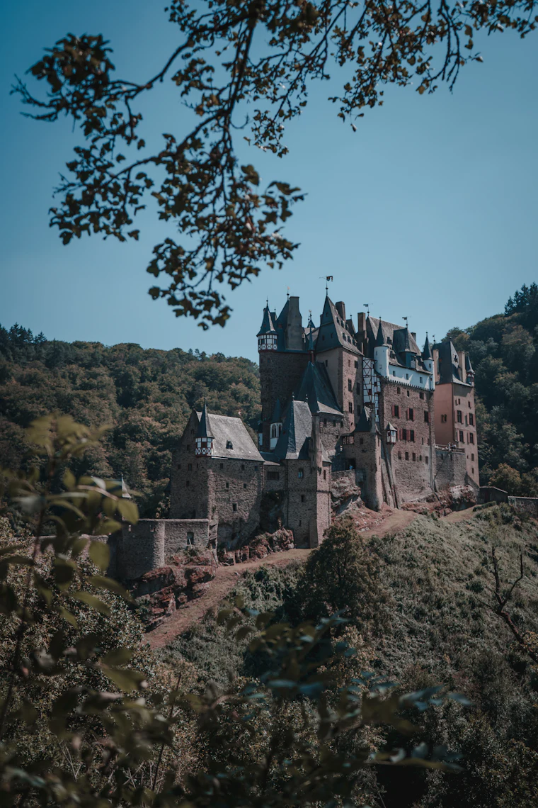 Burg Eltz above the wooded Moselle