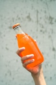 filled glass bottle