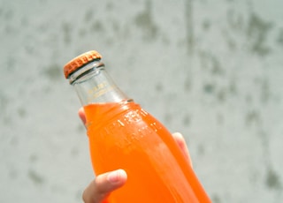 filled glass bottle