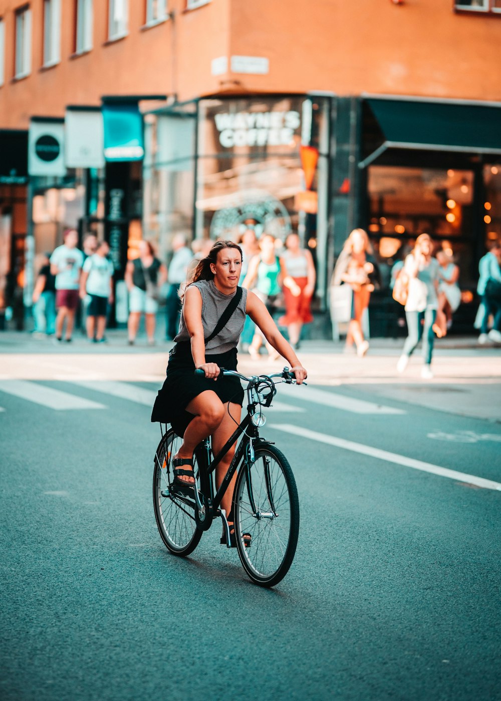 woman riding on bike