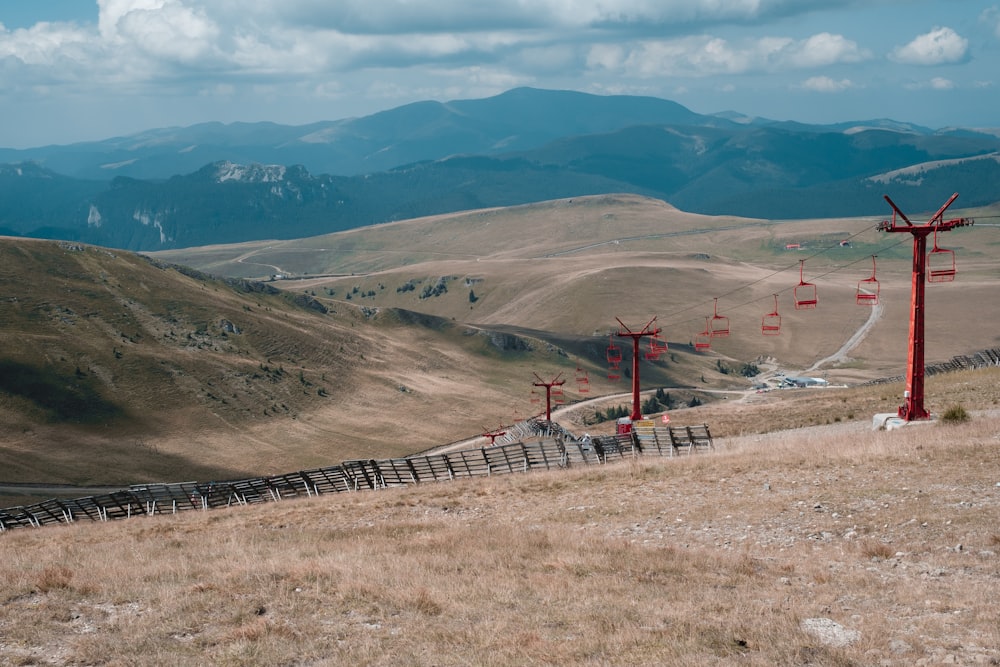 red metal cable cart system