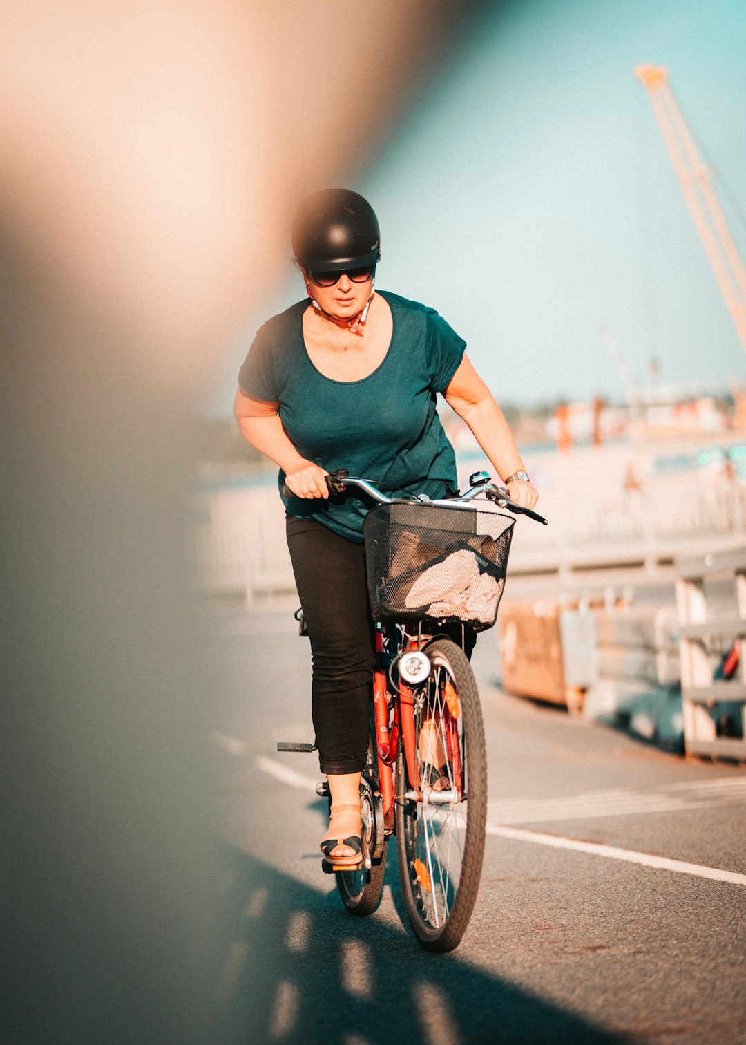 woman riding on bike