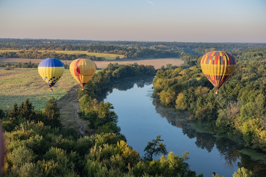 three colorful balloons