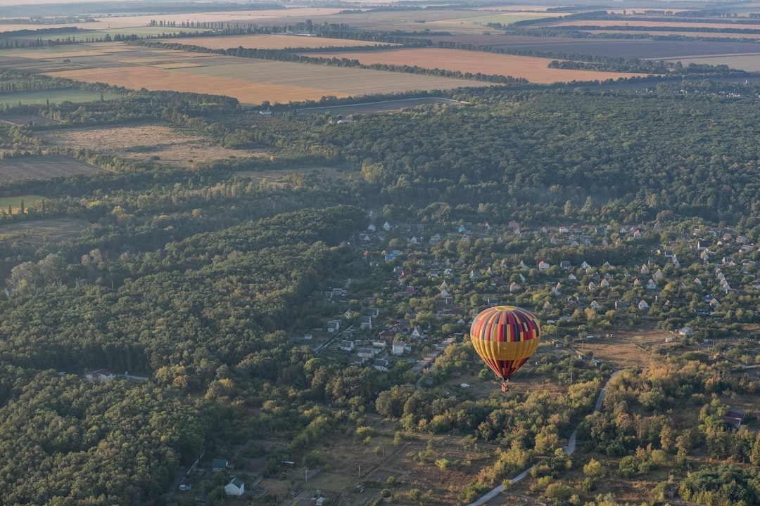 yellow and red hot air balloon