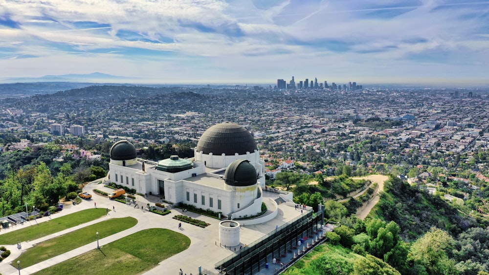 aerial view of white dome building during daytime