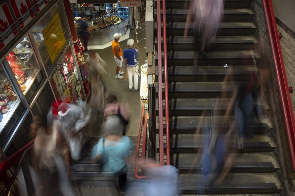 people on stairs