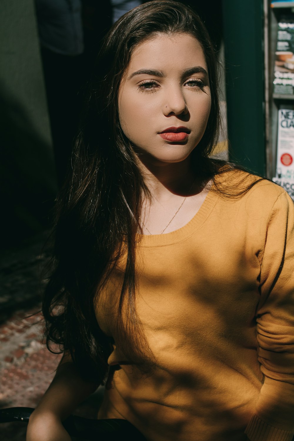 woman standing near wall