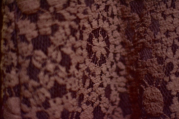 A close-up of delicate fabric showcasing intricate details.