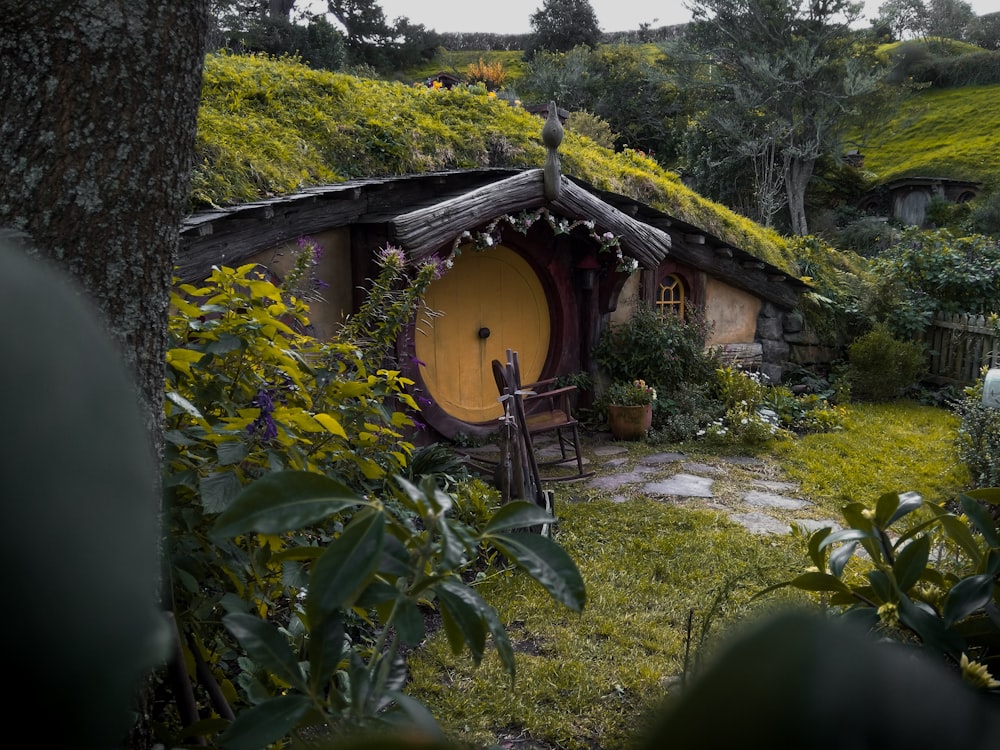 Casa cubierta de musgo durante el día