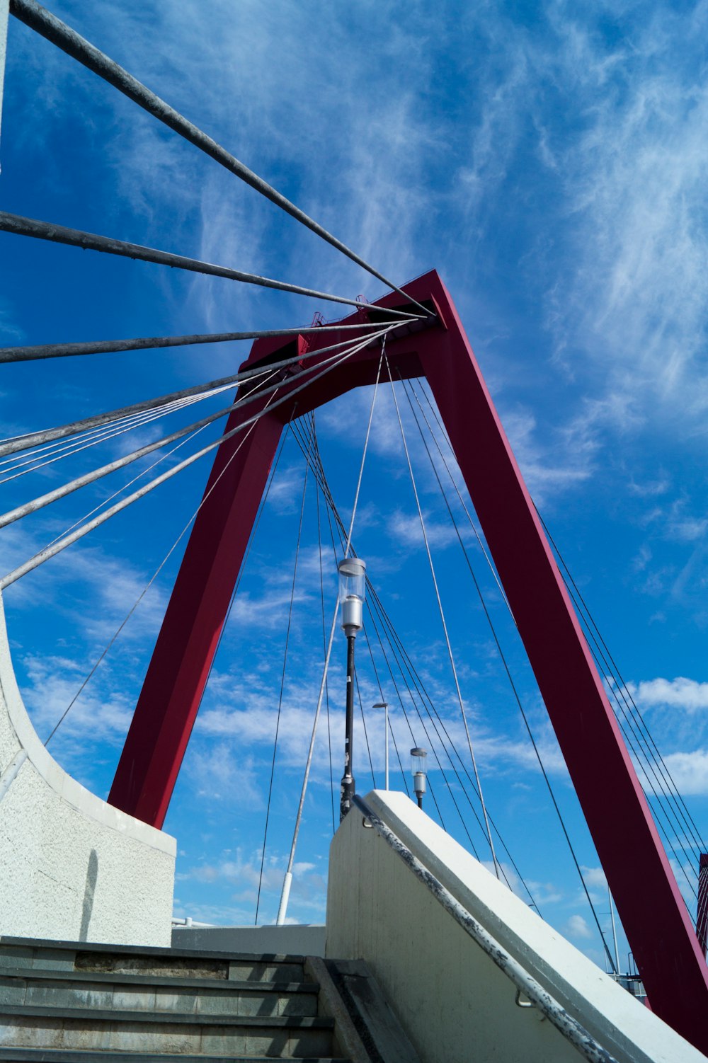 red and white bridge during day