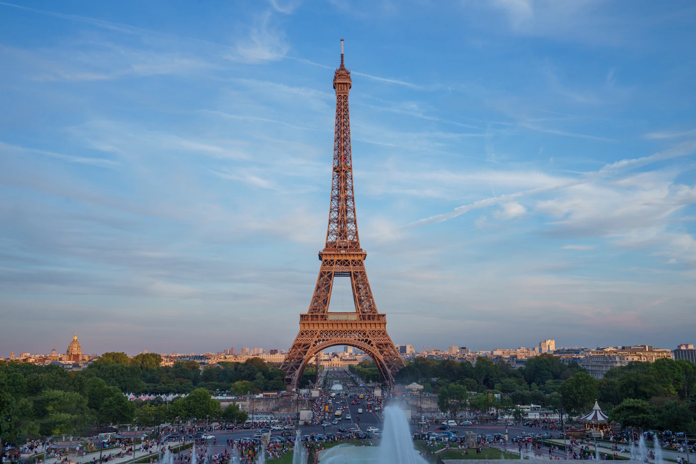 Eiffel Tower and Paris skyline on a clear day