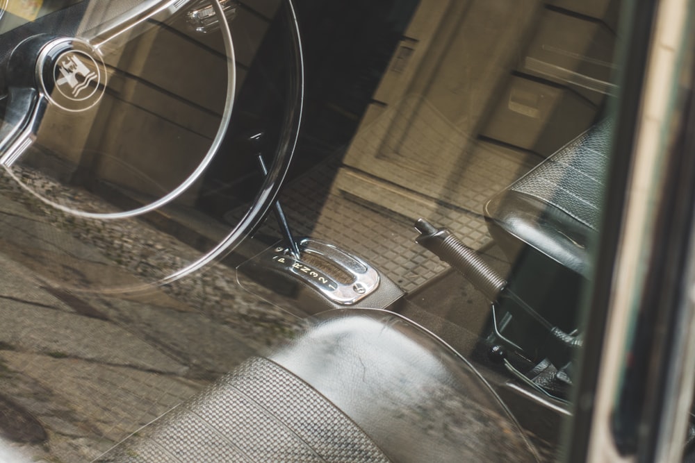 a close up of a mirror on a vehicle