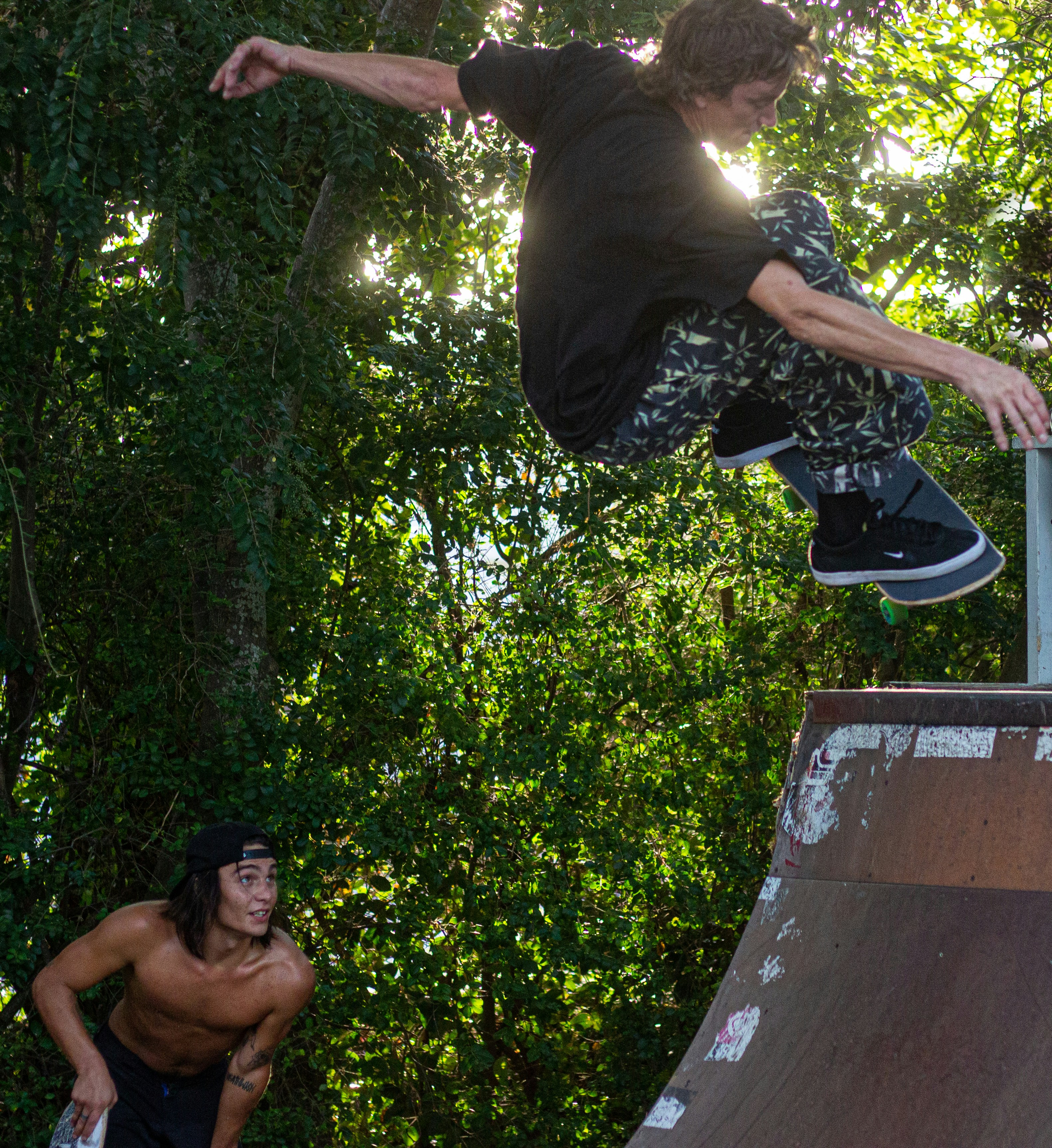 man riding skateboard