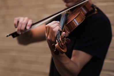 man playing violin