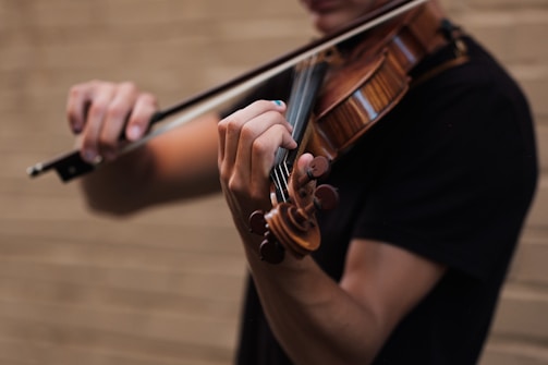 man playing violin