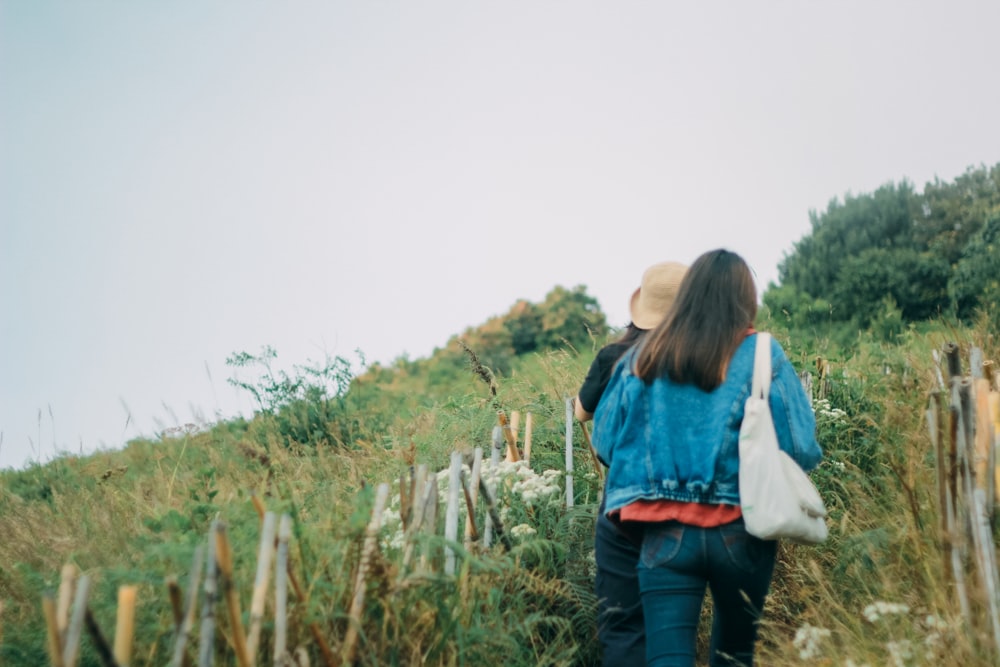 woman in blue denim jacket