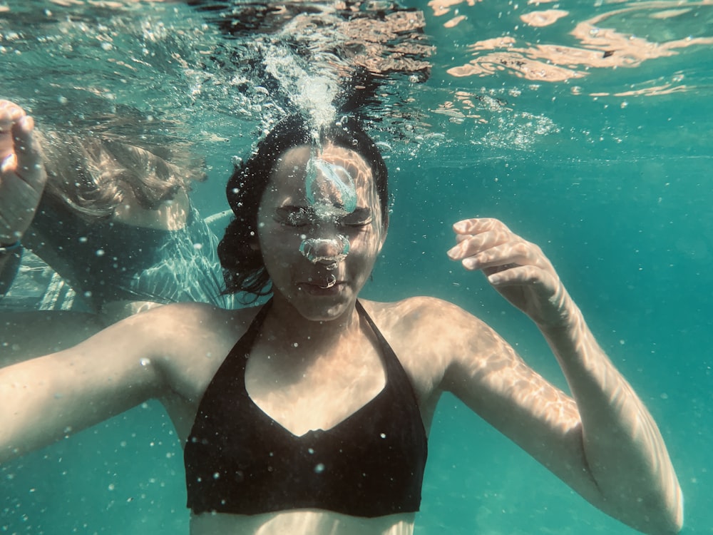 woman underwater