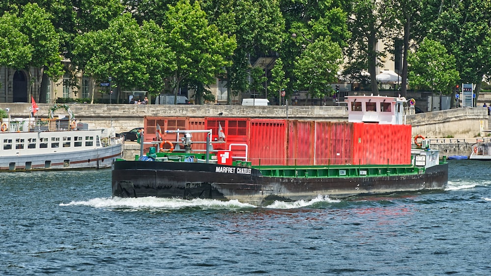 ship near trees