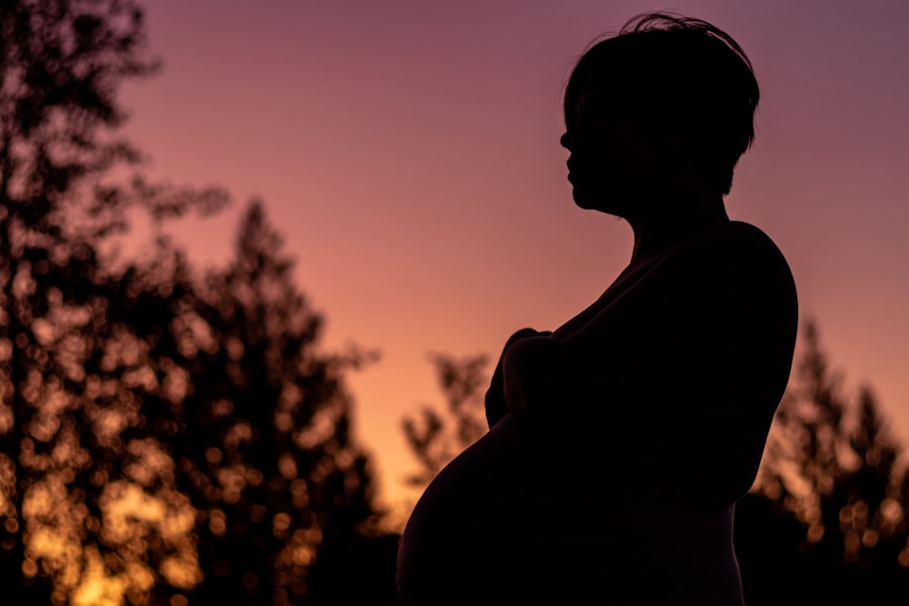 silhouette photo of woman