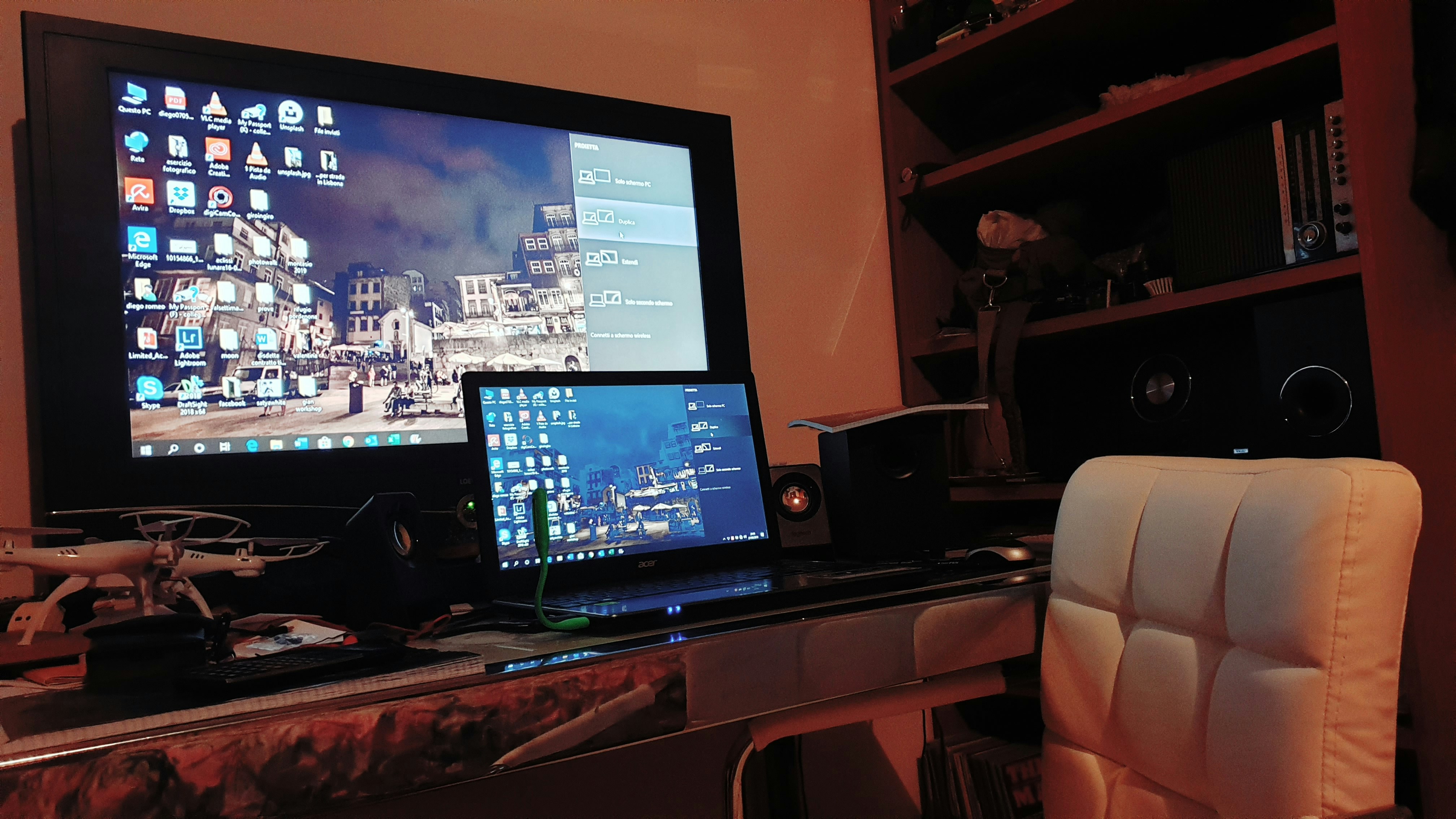 Turned-on laptop computer