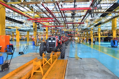 a factory filled with lots of machines and machinery