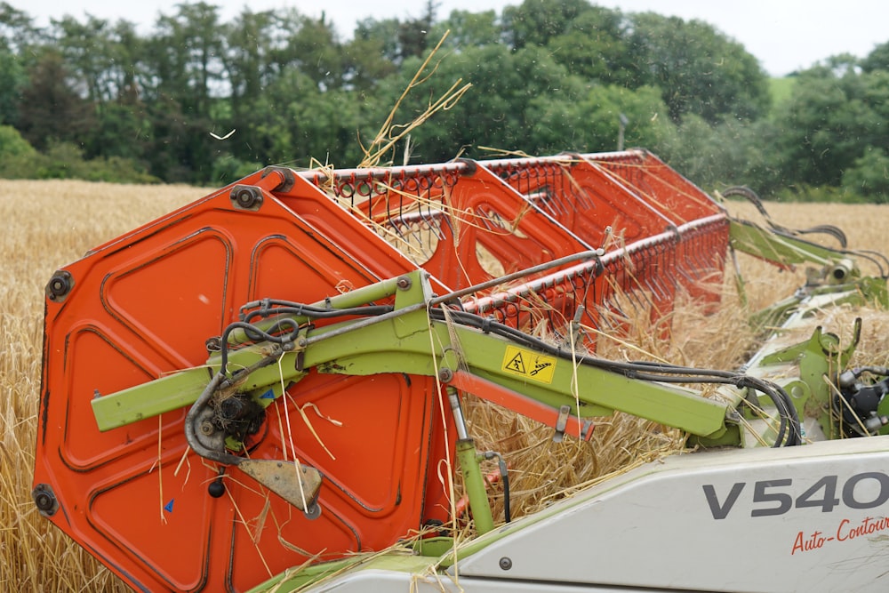 orange combine harvester