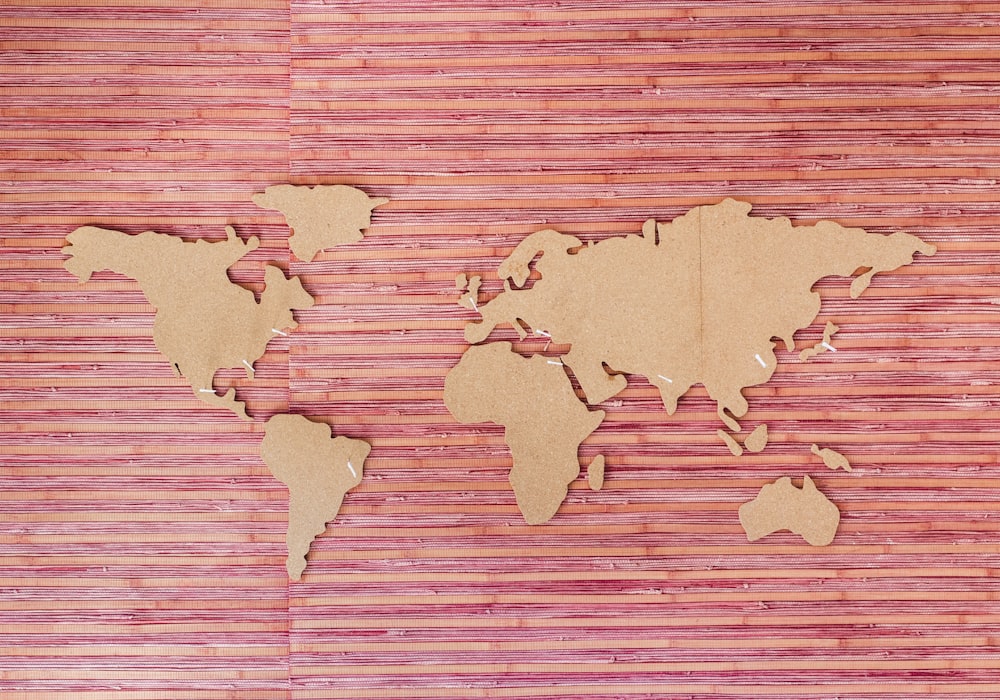 Decorazione della parete della mappa del mondo