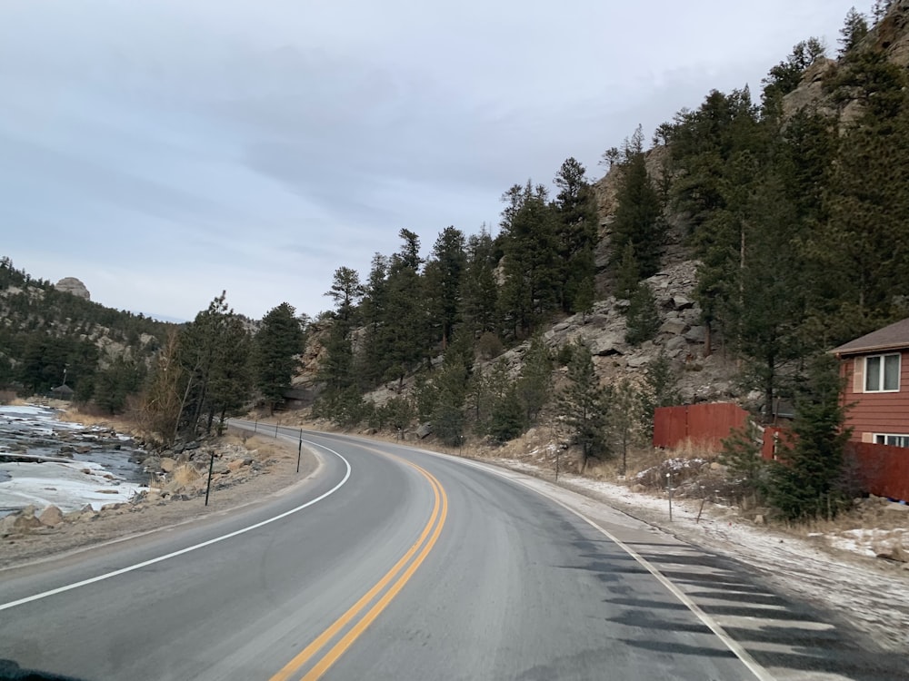 wide road under white sky