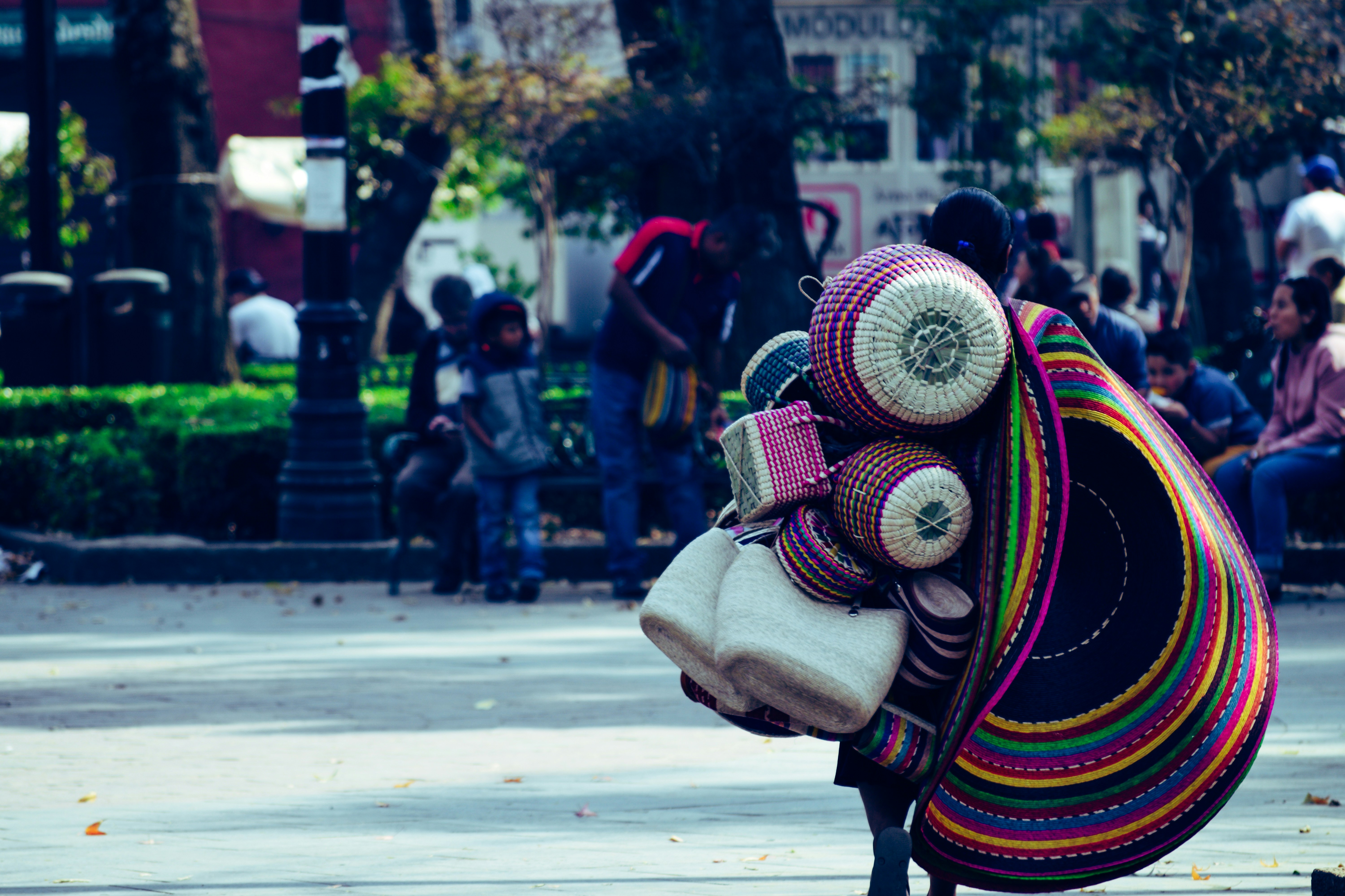 woman wearing traditional dress standing on pathway near people during daytime