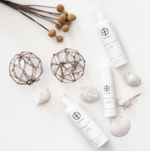 product photography three white bottles