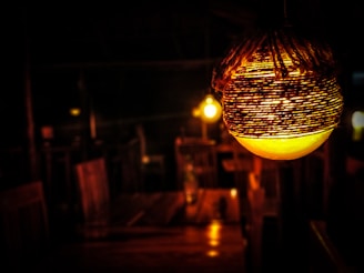 A beautifully crafted artisan lamp illuminating a cozy living space.